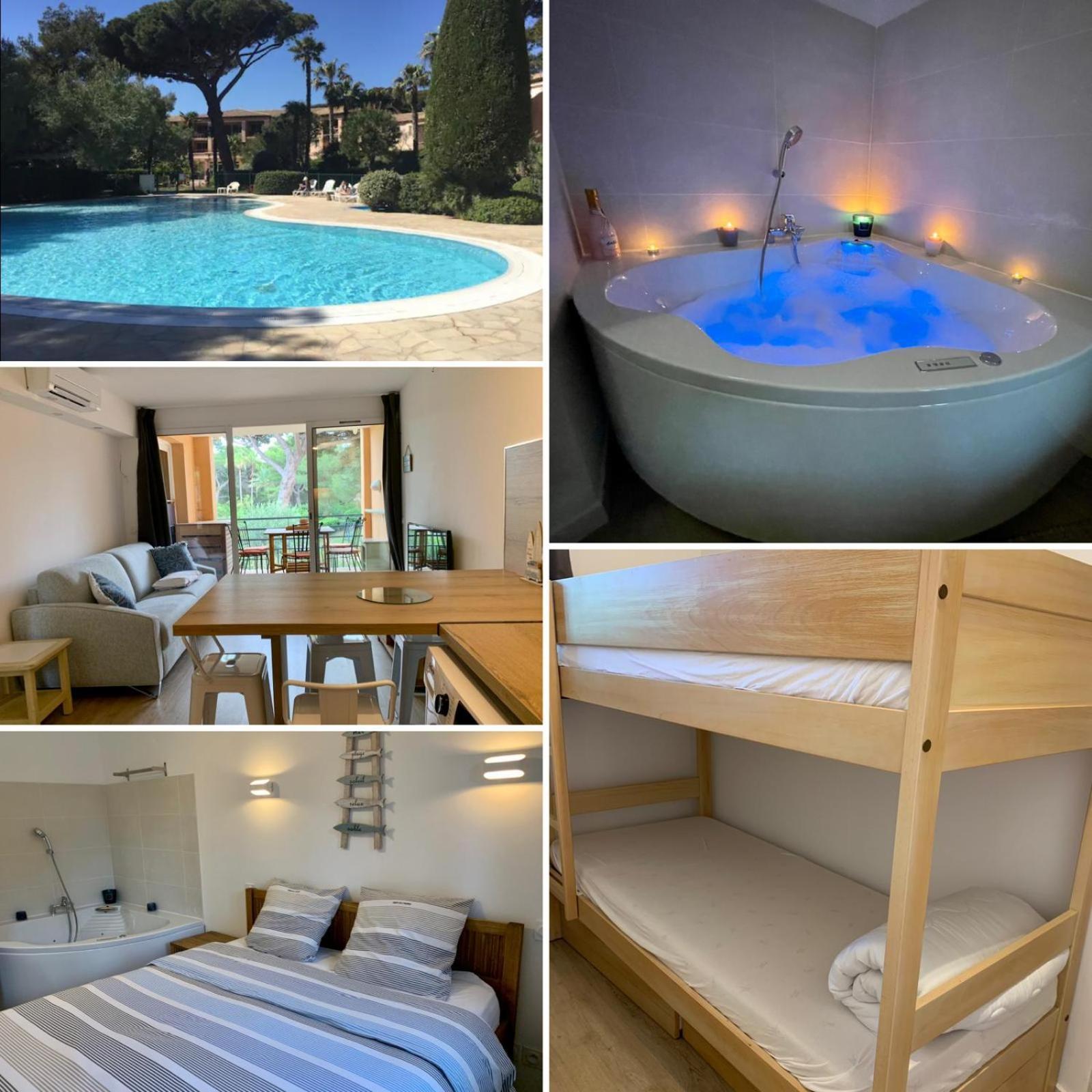 La Badine 5P Plage Piscine Clim Jacuzzi Parc Luxuriant Hyeres Luaran gambar